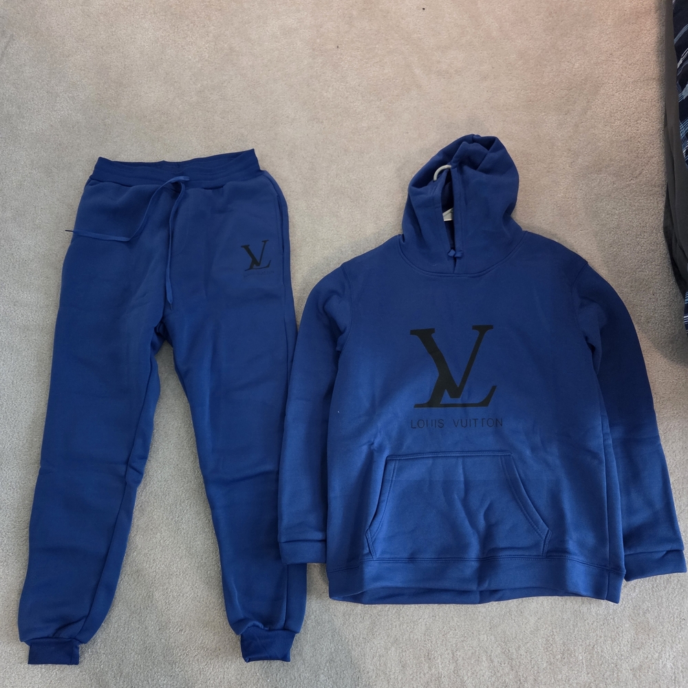 Royal Blue Jogging Suit With Logo - Unisex